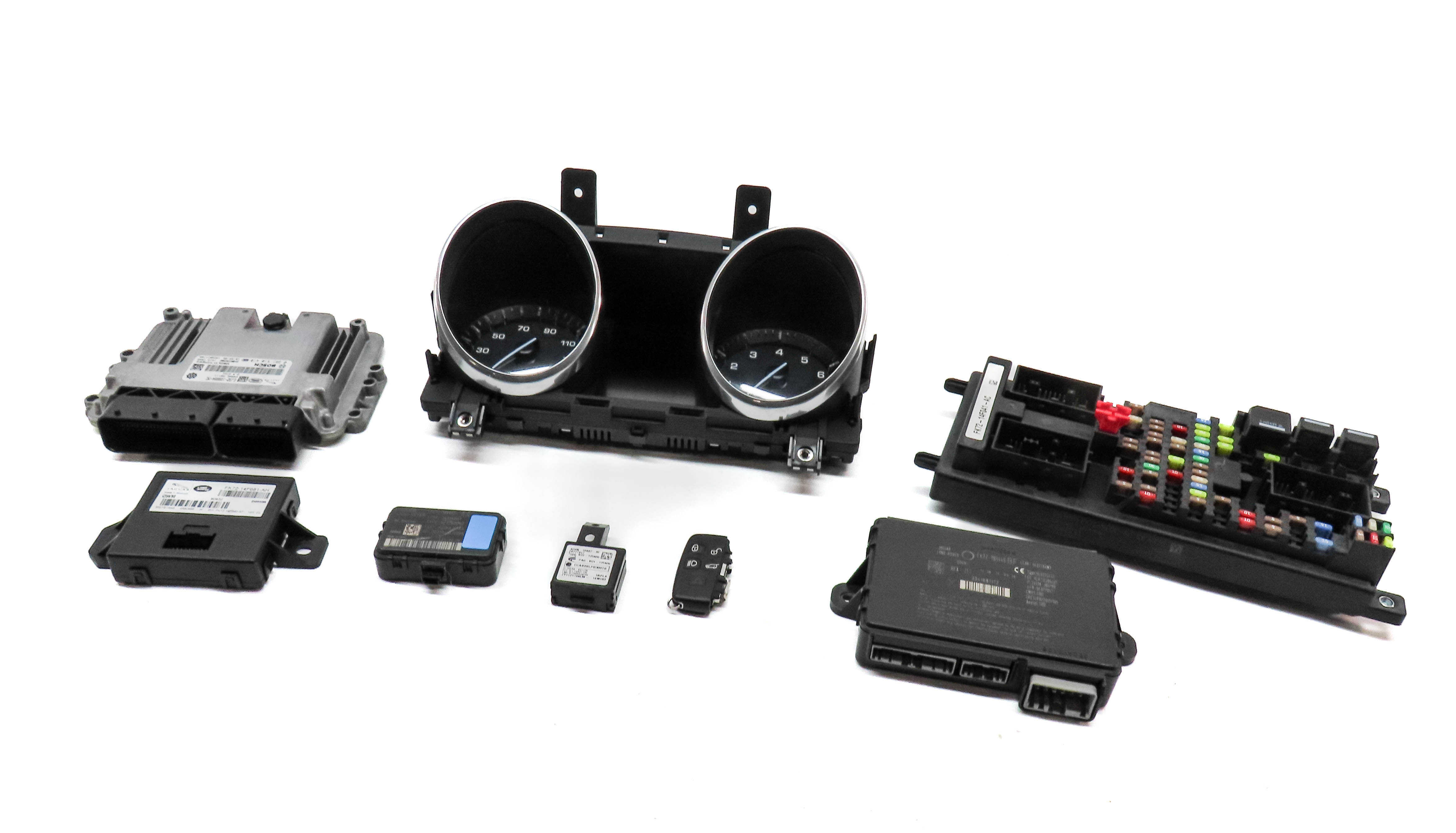 16 DISCOVERY SPORT L550 2.0L SPEEDOMETER BODY ECM ECU ENGINE MODULE & KEY SET — exact item pictured